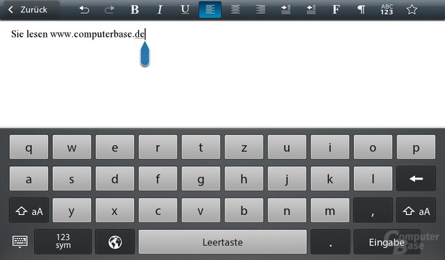 Screenshot BlackBerry Playbook