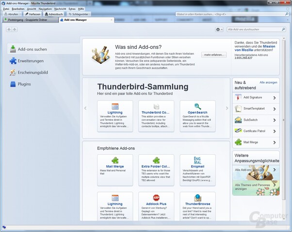 Thunderbird 7: Add-ons-Manager