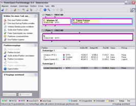 PartitionMagic 8.0 Hauptfenster