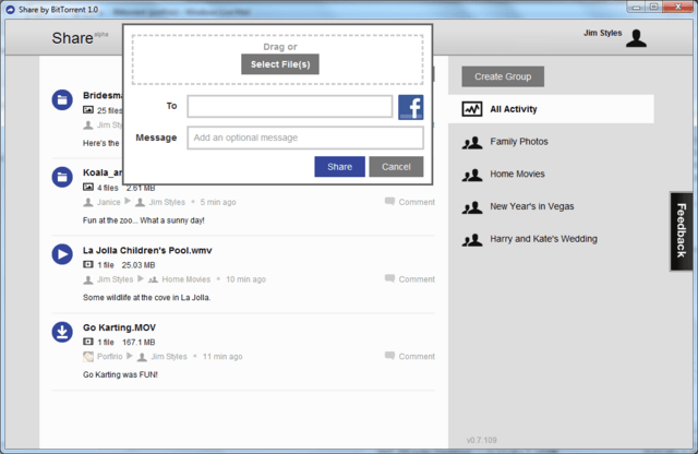 BitTorrent Share Screenshot