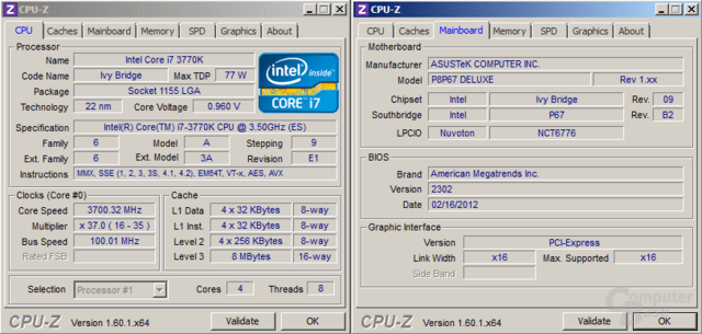 „Ivy Bridge“ auf P67-Mainboard