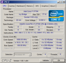 Intel Core i7-3770K im Idle