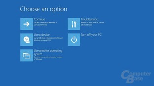 Das neue Bootmenü von Windows 8