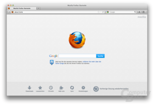 Mozilla Firefox 13 – Startseite