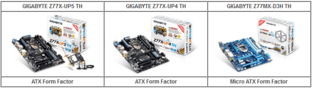 Drei Gigabyte-Platinen mit Dual-Thunderbolt