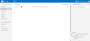 Hauptansicht des neuen E-Mail-Dienstes