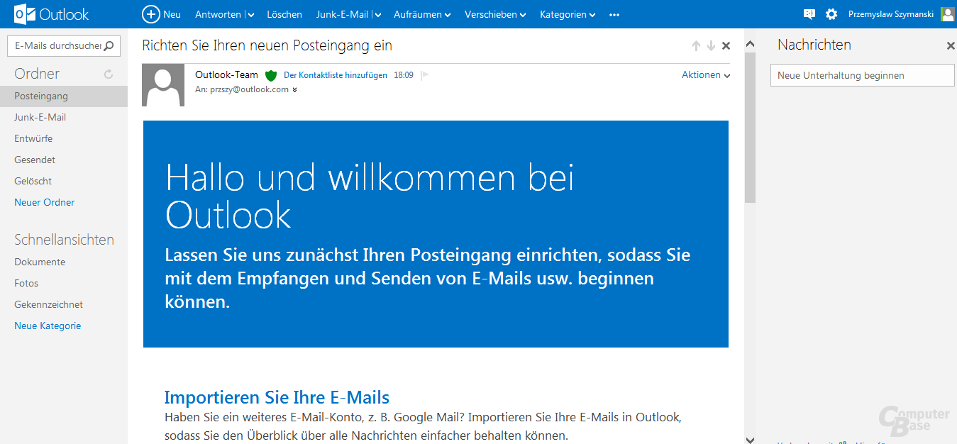 Leseansicht einer E-Mail