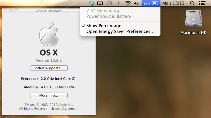 OS X 10.8.1 soll Laufzeitprobleme beheben
