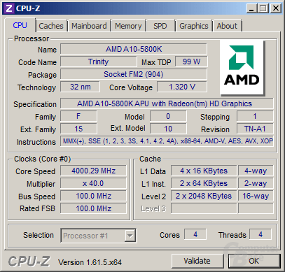 AMD A10-5800K undervoltet bei voller Belastung