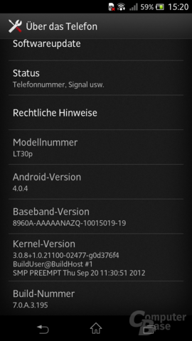 Sony Xperia T Oberfläche