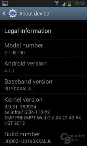 Samsung Galaxy S III mini Oberfläche