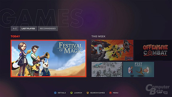 Vorläufiges Ouya User-Interface