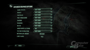 Crysis 3 Konfigurationsmenü