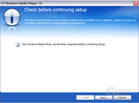 Installationsbeginn