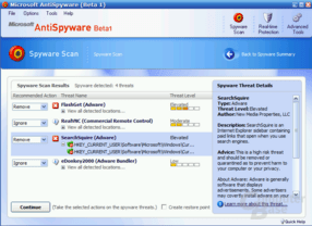 Microsoft AntiSpyware Beta 1