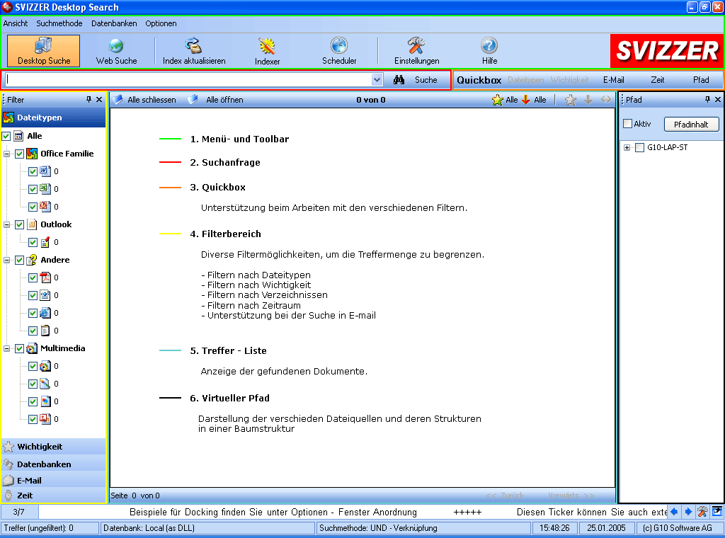 Svizzer Desktop-Suche - SearchBlank