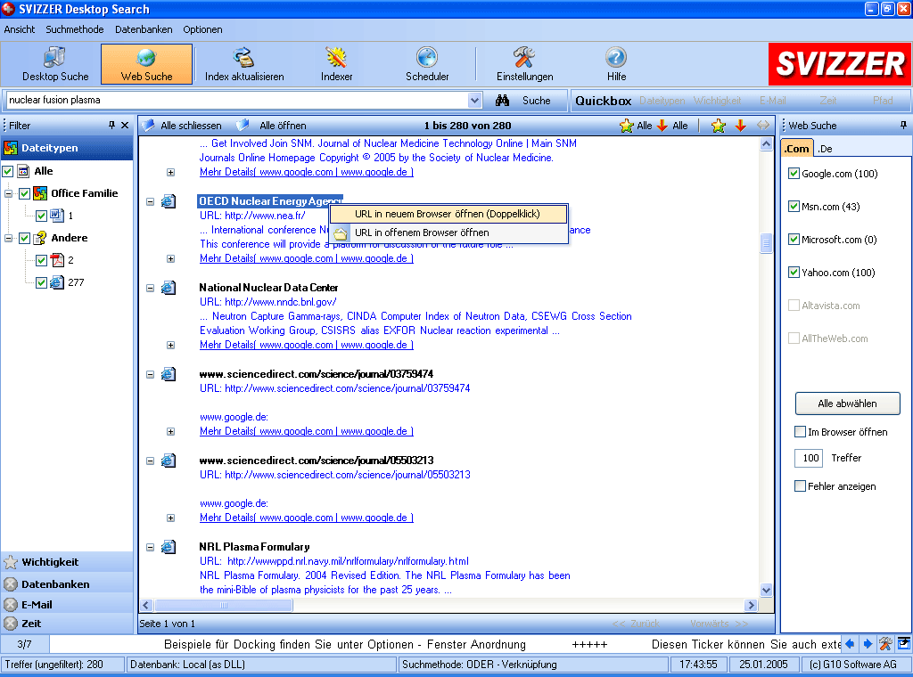 Svizzer Desktop-Suche - WebSuche