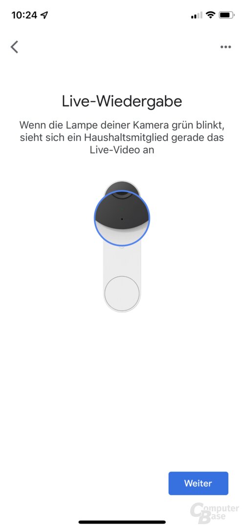 Einrichtung der Google Nest Doorbell in der Home-App