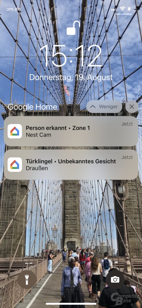 Einstellungen der Google Nest Doorbell in der Home-App