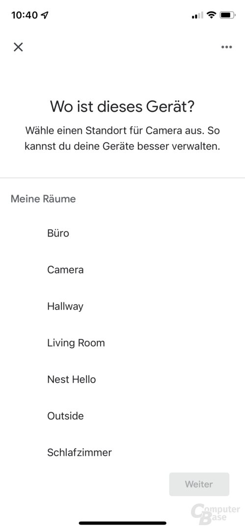 Einrichtung der Nest Cam in der Google-Home-App