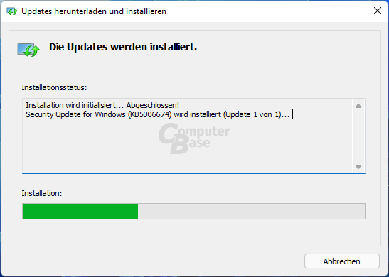 Windows Update – Installation