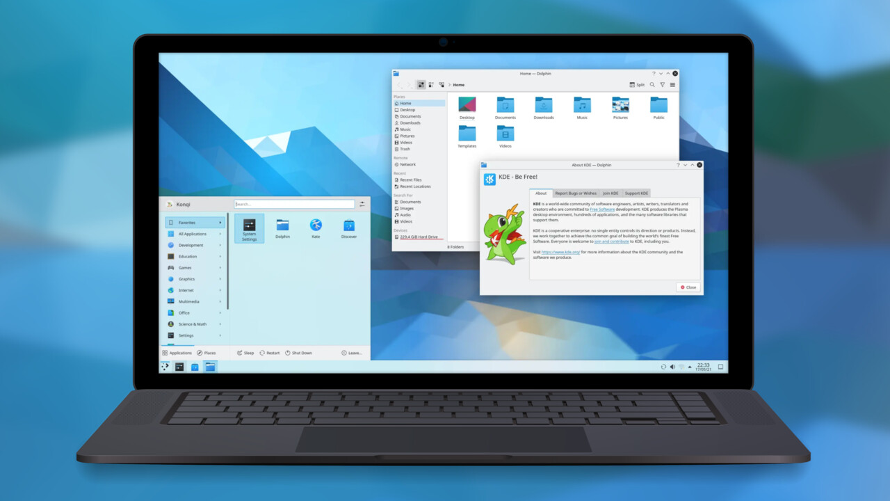 Linux-Desktop: KDE Plasma 5.22.5 und Mobile Gear 21.08 erschienen