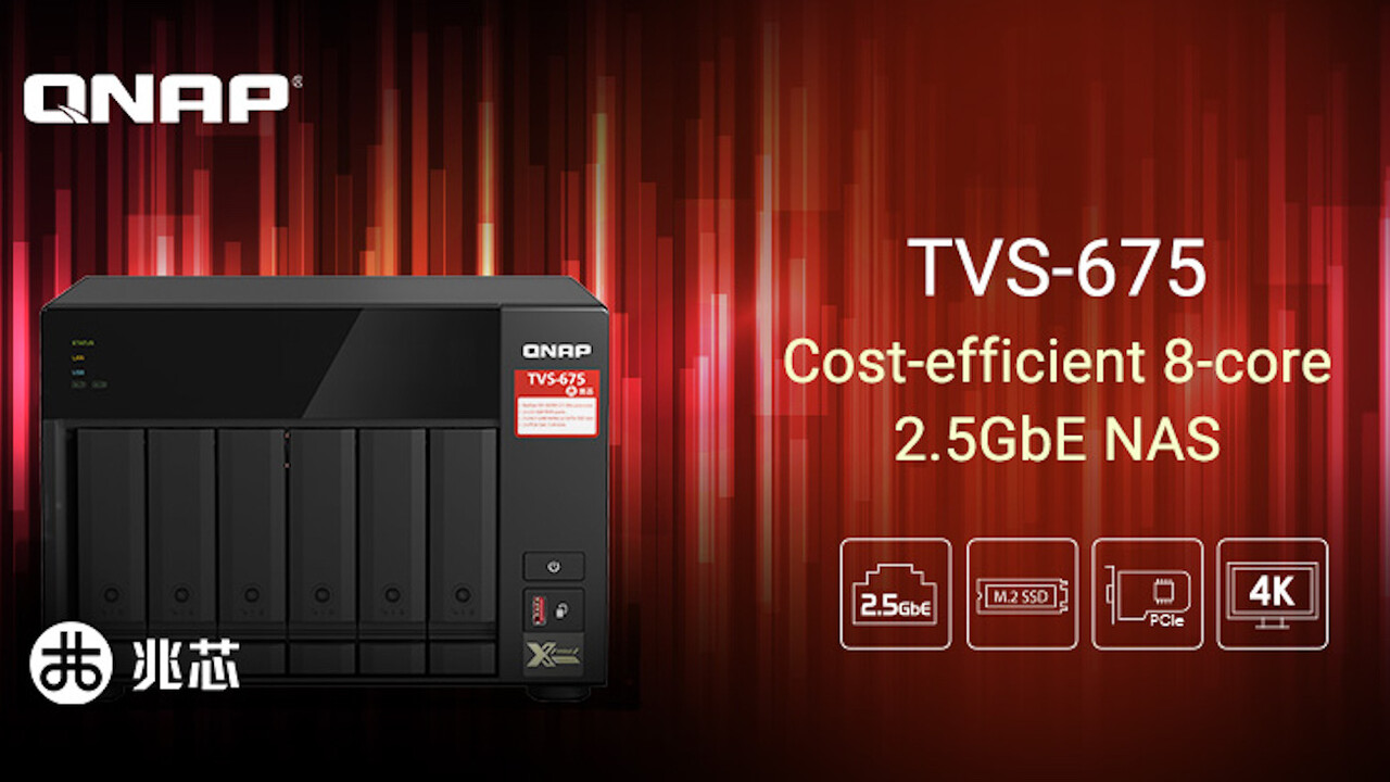 QNAP TVS-675: 2,5-GbE-NAS mit chine­sischem Zhaoxin-Prozessor