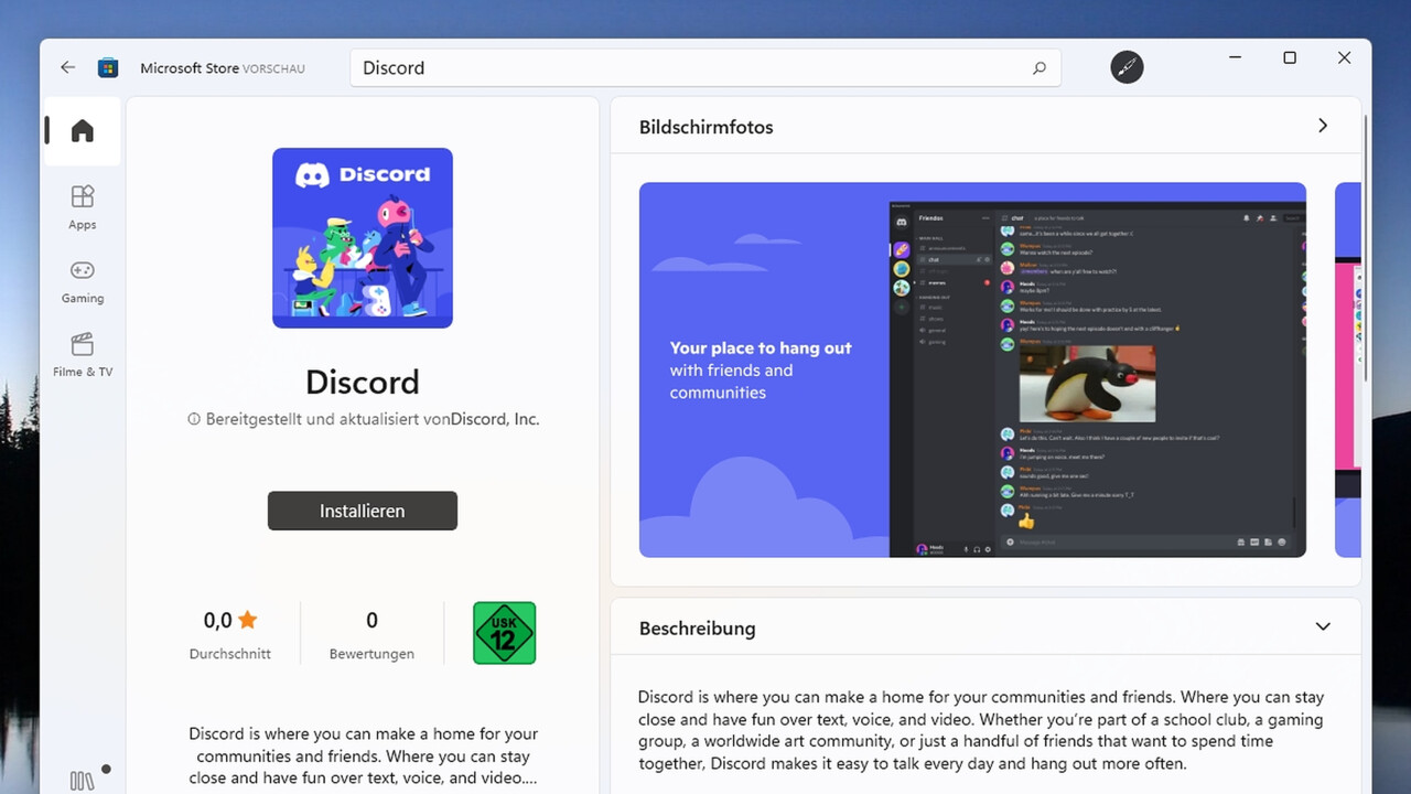 Microsoft Store: Win32-Anwendungen wie Discord für Windows 11