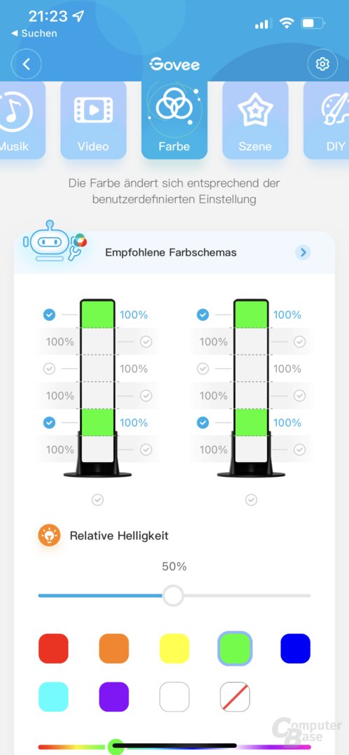 Govee-Home-App mit Flow Pro Light Bar