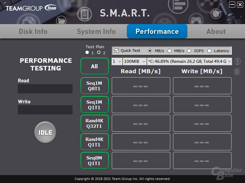 Team Group SSD S.M.A.R.T. Tool – Performance