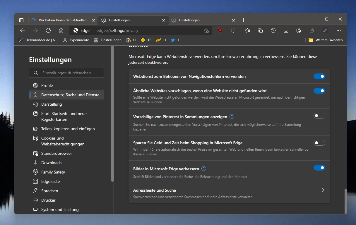 ...mit Microsoft Edge