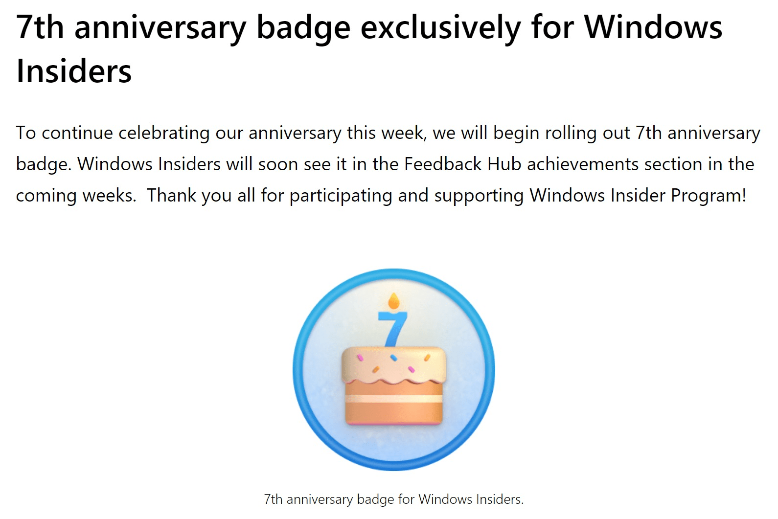 Das Windows Insider Programm feiert seinen 7. Geburtstag