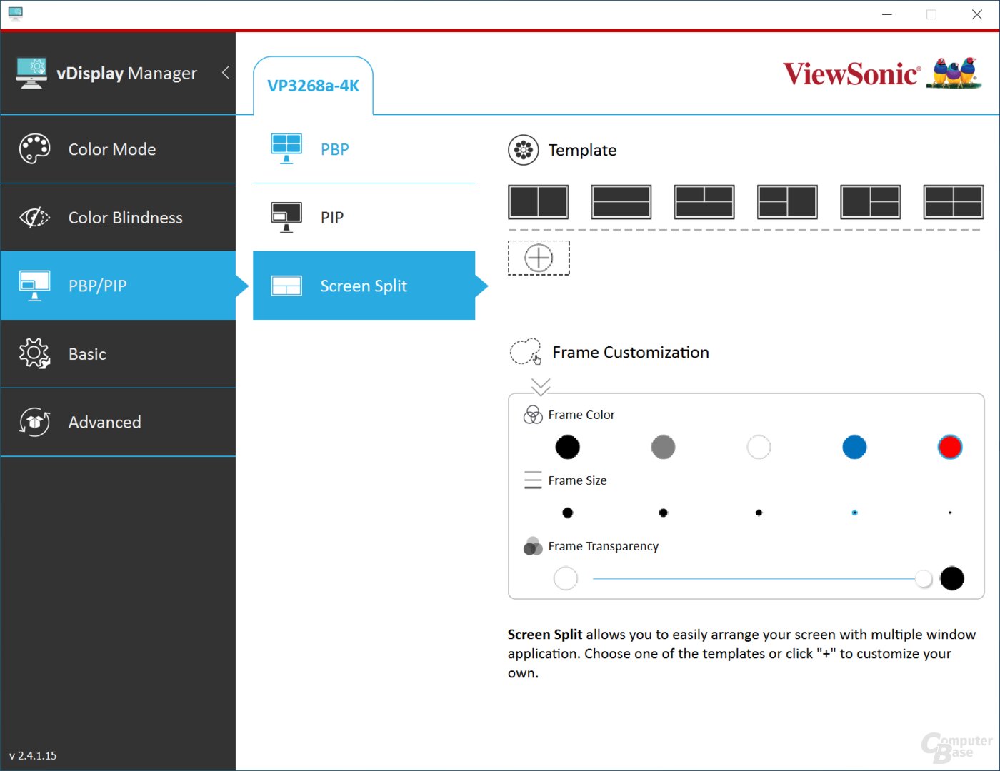 ViewSonic vDisplay Manager mit VP3268a-4K