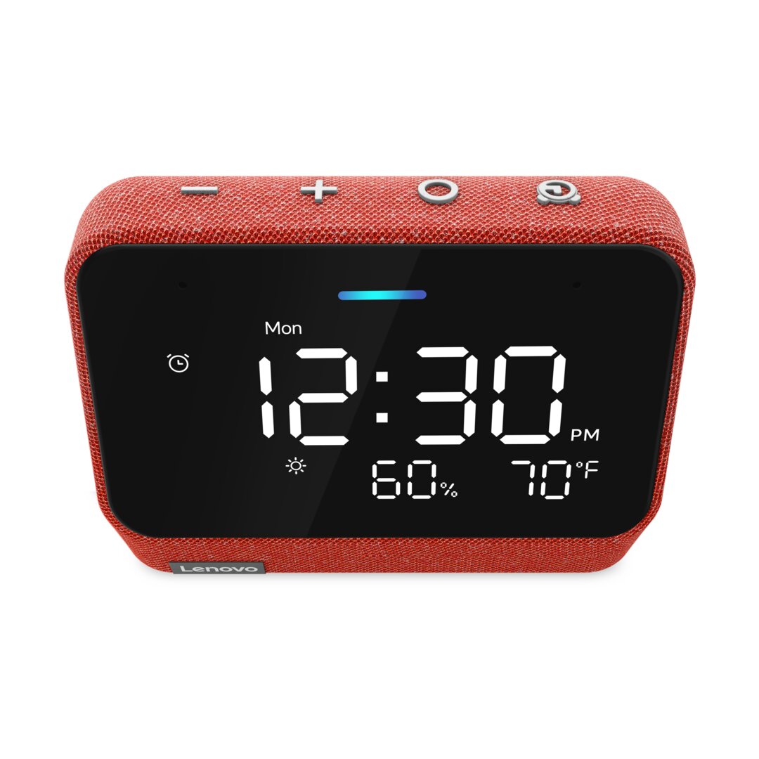 Lenovo Smart Clock Essential mit Alexa Clay Red