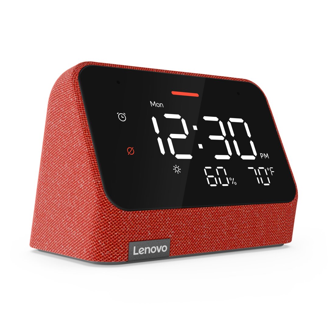 Lenovo Smart Clock Essential mit Alexa Clay Red