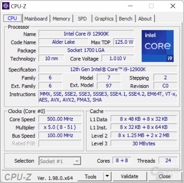 Core i9-12900K im Corsair One i300