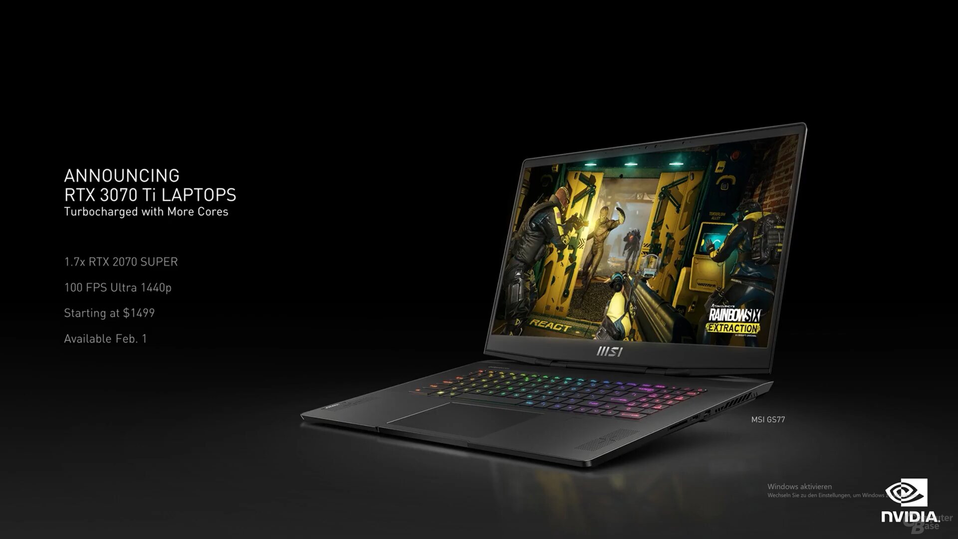 Die neue GeForce RTX 3070 Ti Laptop GPU