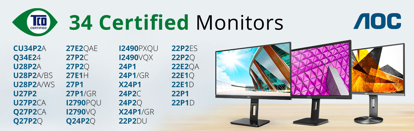 AOC-Monitore mit TCO Certified 9.0