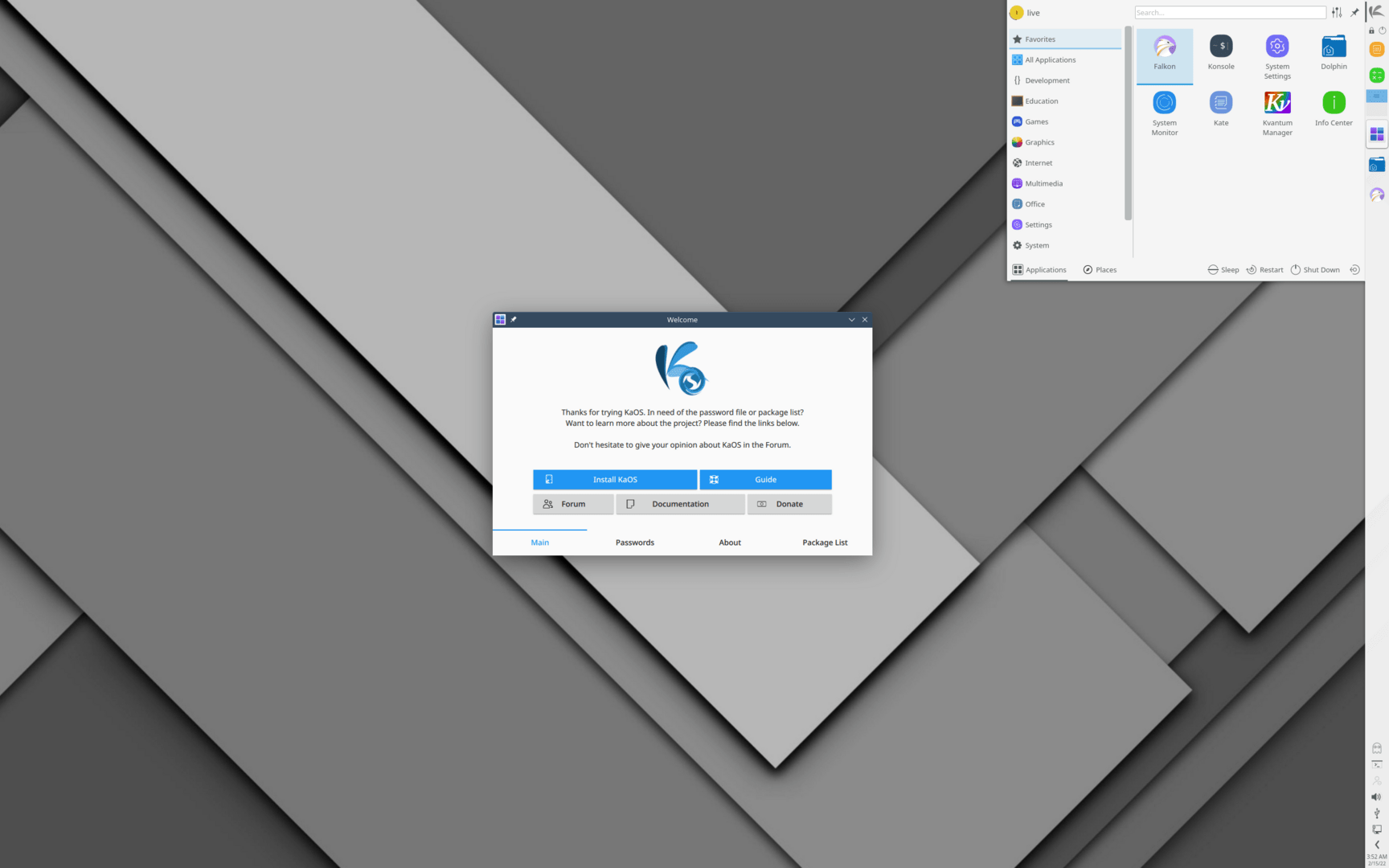 KaOS 2022.02 mit KDE Plasma 5.24 LTS