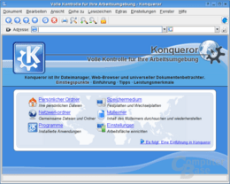 Startseite von Konqueror als Web-Browser