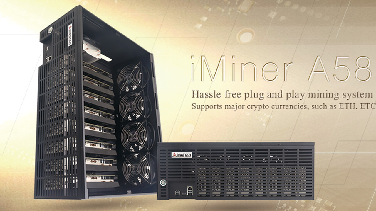 Biostar iMiner A588X8D2: 8× AMD Radeon RX 580 für Ethereum mit 232 MH/s