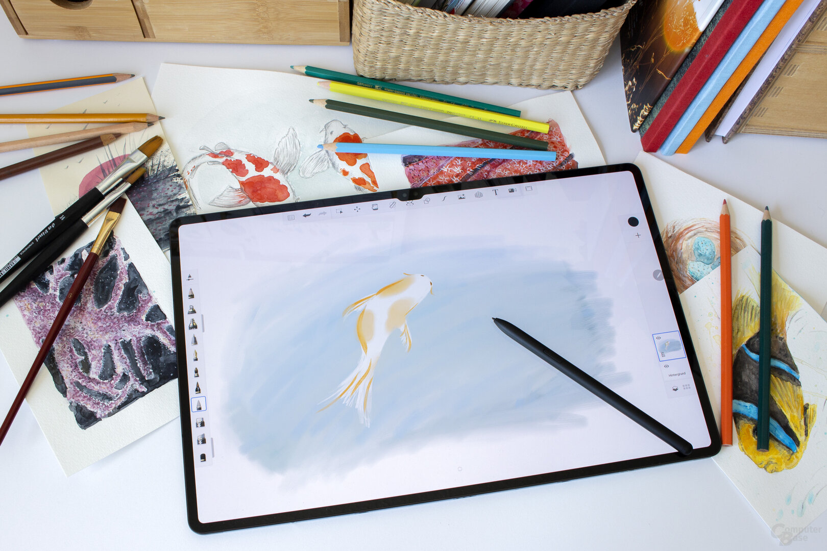 Dank der guten Stiftunterstützung geht das Zeichnen mit dem Galaxy Tab S8 Ultra sehr einfach von der Hand