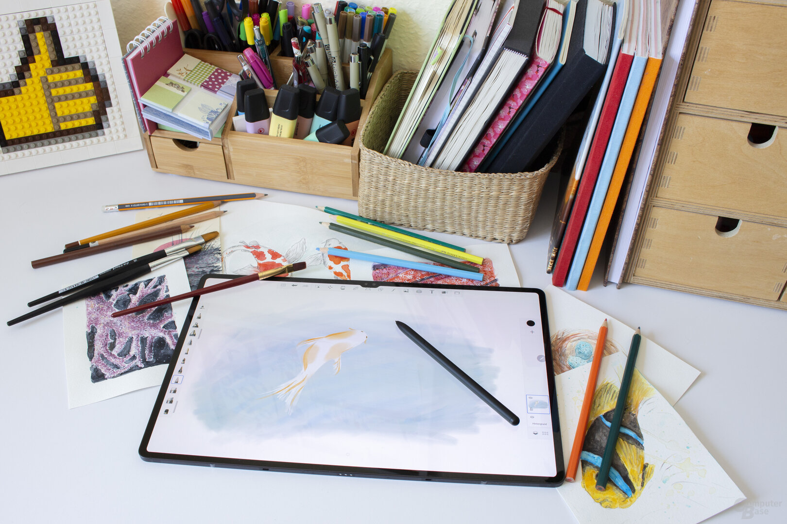 Dank der guten Stiftunterstützung geht das Zeichnen mit dem Galaxy Tab S8 Ultra sehr einfach von der Hand