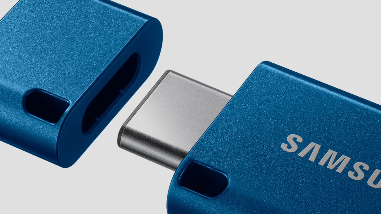 Urządzenia USB Samsung: małe niebieskie nośniki danych z USB-C i 400 MB/s