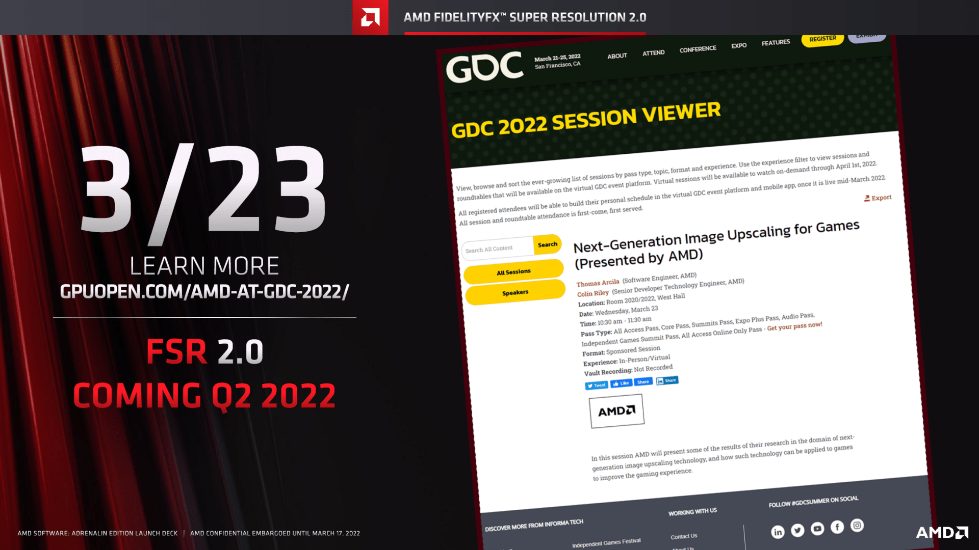 AMD FSR 2.0 at GDC
