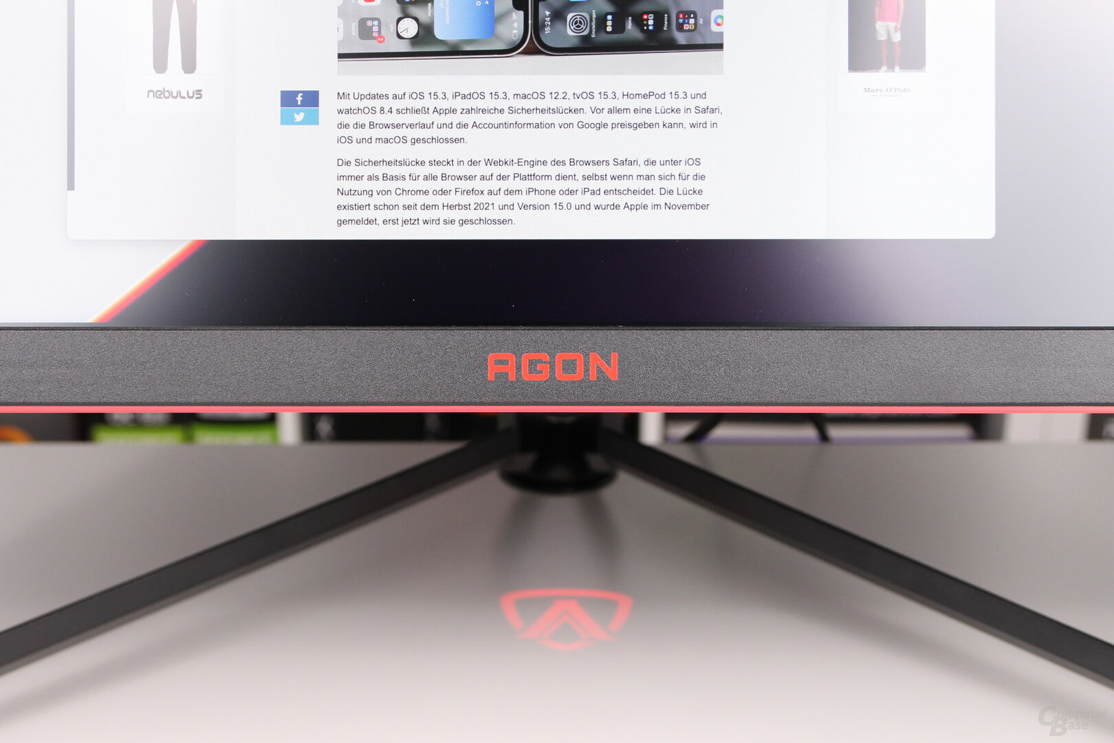 AOC Agon AG324UX: Logo-Projektion und RGB-Leiste