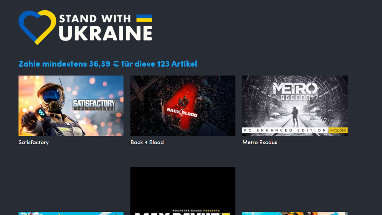 Stand With Ukraine Bundle: Spielepaket bringt 19 Millionen Euro für Kriegsopfer