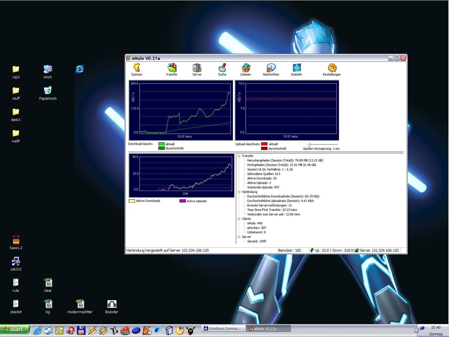 eMule 0.21a unter Windows XP