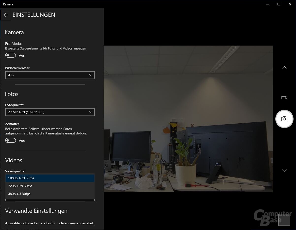 Maximal 1080p mit 30 fps liefert die Webcam unter Windows