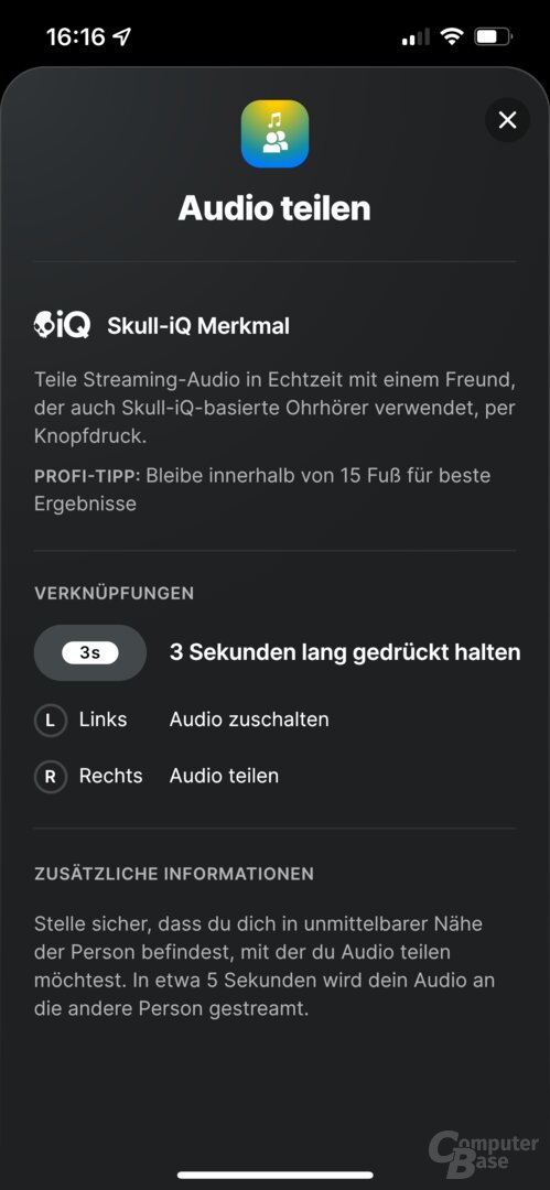 Skullcandy-App mit Grind Fuel